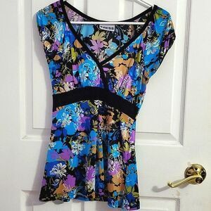 Kress Retro 90s Floral Kimono Style Jersey Top M